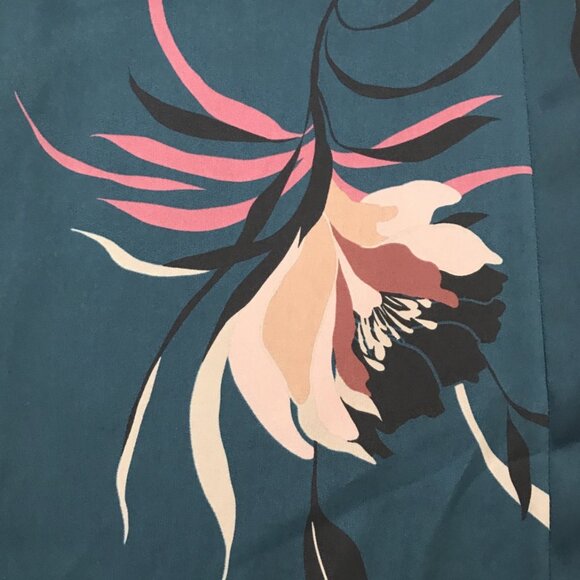 Zara Teal Green Topical Print Wide Leg Pants SIZE M - Picture 5 of 9